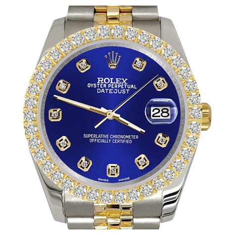 rolex datejust blue diamond dial wrist|rolex datejust 36mm diamond bezel.